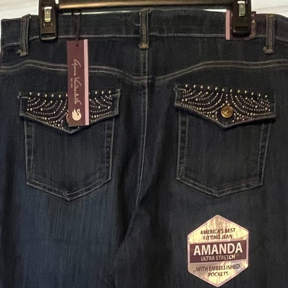 GLORIA VANDERBILT AMANDA ALL AROUND SLIMMING EFFECT JEAN NWT SIZE 14 - Picture 3 of 10